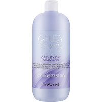 Зображення  Тонуючий шампунь для натурального, сивого та блондованного волосся Inebrya Grey By Day Shampoo, 1000 мл, Об'єм (мл, г): 1000