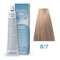 Изображение  Крем-краска для волос без аммиака Inebrya Bionic Color 8/7 ореховый шоколад, 100 мл, Объем (мл, г): 100, Цвет: 8/7