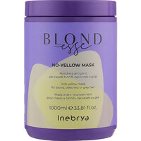 Зображення  Маска для освітленого або сивого волосся Inebrya Blondesse No-Yellow Mask, 1000 мл, Об'єм (мл, г): 1000