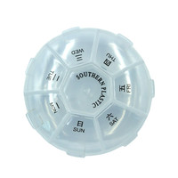 Изображение  Органайзер - таблетница круглая на 8 отделов, прозрачная