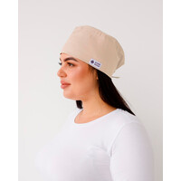 Изображение  Медицинская классическая шапочка на завязках кремовая (Elitе Stretch), "БЕЛЫЙ ХАЛАТ" 449-460-948, Цвет: кремовый