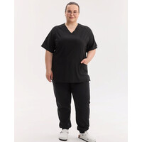 Изображение  Медицинский хирургический костюм женский Аризона черный +SIZE р. 60, "БЕЛЫЙ ХАЛАТ" 505-321-924, Размер: 60, Цвет: черный