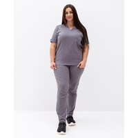 Зображення  Медичний хірургічний костюм жіночий Марсель сірий +SIZE р. 56, "БІЛИЙ ХАЛАТ" 499-328-708, Розмір: 56, Цвет: сірий