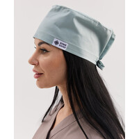 Изображение  Медицинская классическая шапочка на завязках светло-мятная (Elite Stretch), "БЕЛЫЙ ХАЛАТ" 449-440-704, Цвет: светло-мятный