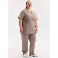 Изображение  Медицинский костюм женский Киото мокко +SIZE р. 58, "БЕЛЫЙ ХАЛАТ" 571-421-679, Размер: 58, Цвет: мокко