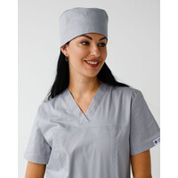 Зображення  Медична шапочка сіра (Elitе Stretch), "БІЛИЙ ХАЛАТ" 169-328-948, Цвет: сірий