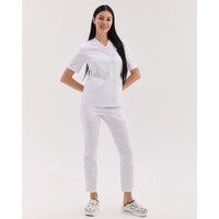 Зображення  Медичний костюм жіночий Остін білий peach р. 50, "БІЛИЙ ХАЛАТ" 583-324-679, Розмір: 50, Цвет: белый персиковый