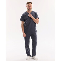 Изображение  Медицинский хирургический костюм мужской Портленд темно-серый р. 56, "БЕЛЫЙ ХАЛАТ" 569-408-966, Размер: 56, Цвет: темно-серый