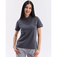 Изображение  Медицинское поло женское темно-серое NEW р. 3XL, "БЕЛЫЙ ХАЛАТ" 577-408-677, Размер: 3XL, Цвет: темно-серый