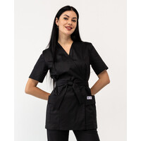 Изображение  Медицинская рубашка женская Киото черная р. 40, "БЕЛЫЙ ХАЛАТ" 573-321-679, Размер: 40, Цвет: черный