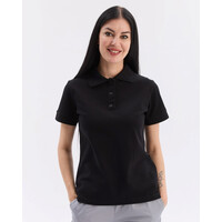 Изображение  Медицинское поло женское черное NEW р. 3XL, "БЕЛЫЙ ХАЛАТ" 577-321-677, Размер: 3XL, Цвет: черный