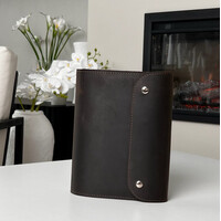 Зображення  Шкіряний блокнот Professional Journals «Вишиванка» (модель Монако), шоколад, Колір: Chocolate