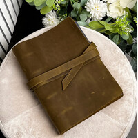 Изображение  Кожаный блокнот Professional Journals «Рожь» (модель Аляска), масло, Цвет: Olive