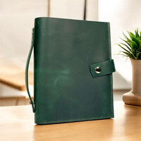 Изображение  Кожаный блокнот Professional Journals «Рожь» (модель Лондон), зеленый, Цвет: Green