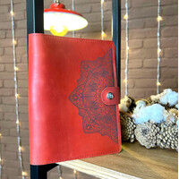 Изображение  Кожаный блокнот Professional Journals «Мандала» (модель Сидней), красный, Цвет: Red