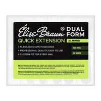 Зображення  Верхні форми для нарощування нігтів Elise Braun Quick Extension Dual Form Almond мигдаль з розміткою прозорі, 120 шт