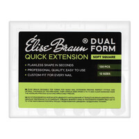 Зображення  Верхні форми для нарощування нігтів Elise Braun Quick Extension Dual Form Soft Square м’який квадрат з розміткою прозорі, 120 шт