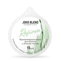 Зображення  Відновлювальна маска для обличчя з зеленою глиною Joko Blend Refirm, 15 г
