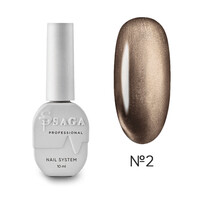 Зображення  Гель-лак котяче око кришталеве Saga Dream Cat №2 коричневий, 10 мл, Об'єм (мл, г): 10, Колір: 02