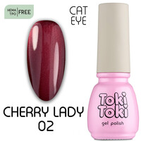 Зображення  Гель-лак Toki-Toki Cherry Lady CL02 вишневий перламутровий, 5 мл, Об'єм (мл, г): 5, Колір: 02