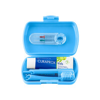 Изображение  Набор дорожный детский для зубов Curaprox Travel Set Kids, голубой, Цвет: Blue