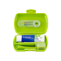 Изображение  Набор дорожный детский для зубов Curaprox Travel Set Kids, зеленый, Цвет: Green