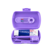 Изображение  Набор дорожный детский для зубов Curaprox Travel Set Kids, фиолетовый, Цвет: purple