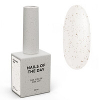 Зображення  Nails of the Day Gel polish Coconut – молочно-білий із золотою поталлю гель-лак для нігтів, що перекриває в один шар, 10 мл, Об'єм (мл, г): 10, Колір: 006 Coconut