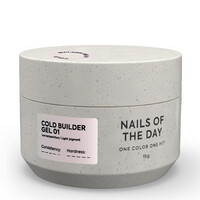 Зображення  Nails of the Day Cold Builder gel 01 – молочно-рожевий гель для нарощування нігтів, 15 мл, Об'єм (мл, г): 15, Колір: 01