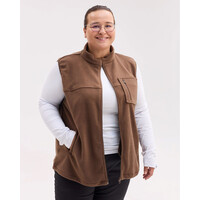 Изображение  Медицинская жилетка женская флисовая Говерла коричневая +SIZE р. 64-66, "БЕЛЫЙ ХАЛАТ" 602-325-881, Размер: 64-66, Цвет: коричневый