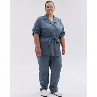 Изображение  Женский медицинский костюм Кейптаун нефритовый +SIZE р. 64, "БЕЛЫЙ ХАЛАТ" 585-486-679, Размер: 64, Цвет: нефритовый