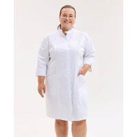 Зображення  Медичний халат жіночий Валенсія білий з принтованою вставкою Medical +SIZE р. 66, "БІЛИЙ ХАЛАТ" 594-539-679, Розмір: 66, Цвет: білий