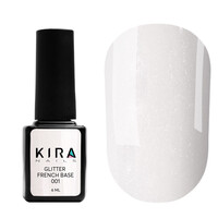 Зображення  База для нігтів Kira Nails Glitter French Base 001, 6 мл, Об'єм (мл, г): 6, Колір: 001