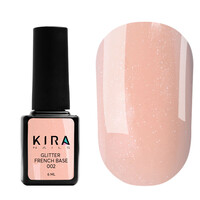 Зображення  База для нігтів Kira Nails Glitter French Base 002, 6 мл, Об'єм (мл, г): 6, Колір: 002