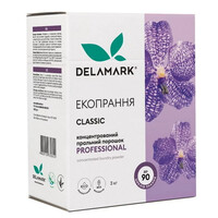 Изображение  Концентрированный бесфосфатный стиральный порошок Delamark Professional, 3 кг (4820152330345), Объем (мл, г): 3000