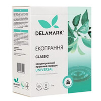 Изображение  Концентрированный бесфосфатный стиральный порошок Delamark Universal, 1 кг (4820152330048), Объем (мл, г): 1000