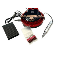 Зображення  Фрезер HT602 Chrom на 65 Вт. - 35000 об./хв. для манікюру та педикюру Червоний