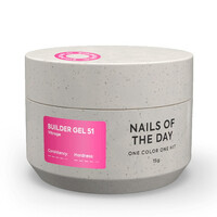 Зображення  NailsOfTheDay Builder Gel 51 vitrage рожевий вітражний гель для нарощування нігтів, 15 мл, Об'єм (мл, г): 15, Колір: 51