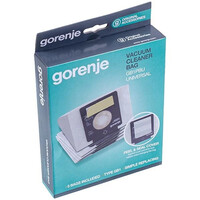 Зображення  Комплект мішків паперових (5шт) + фільтр мотора (мікро) GB1PBU для пилососа Gorenje 570741