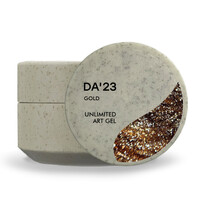 Зображення  Гель для дизайну, магнітні блискітки DA'23 Unlimited Art Gel Gold, 5 мл, Об'єм (мл, г): 5, Колір: Gold