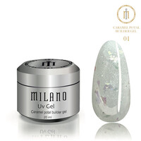 Зображення  Моделюючий гель Milano з поталлю Uv Builder Gel Caramel Potal 01, 20 мл, Об'єм (мл, г): 20, Колір: 01
