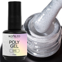 Изображение  Жидкий гель с поталью Komilfo PolyGel 015, 15 мл, Объем (мл, г): 15, Цвет: 015