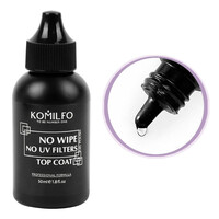 Зображення  Топ без липкого шару без УФ фільтрів Komilfo No Wipe Top No UV Filters, 50 мл (барило з носиком), Об'єм (мл, г): 50