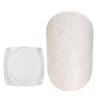 Зображення  Блискітки Komilfo 026, розмір 0.1 мм білі, зелений перелив, 2.5 г, Колір: 026