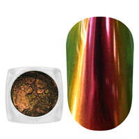 Зображення  Втирака для нігтів Komilfo Жук 002 зелено-рожево-золотий, 0.5 г, Об'єм (мл, г): 0.5, Колір: 002