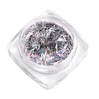 Зображення  Смужки з фольги для нігтів соломка Komilfo Foil Stripes лазер срібло, 0.2 г, Колір: Silver laser