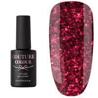 Изображение  Гель-лак Couture Colour 072, малиновый с шиммером и блестками, 9 мл, Объем (мл, г): 9, Цвет: 72