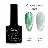 Зображення  Гель-лак CANNI Crystal Stone 901 срібло/зелений, 7,3 мл, Об'єм (мл, г): 7.3, Колір: 901
