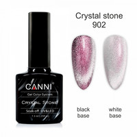 Зображення  Гель-лак CANNI Crystal Stone 902 срібло/бордовий, 7,3 мл, Об'єм (мл, г): 7.3, Колір: 902
