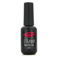 Изображение  Титановое покрытие 2 в 1 PNB UV/LED Titanium Base Top Coat 2In1 8 мл, Объем (мл, г): 8, Цвет: Прозрачный